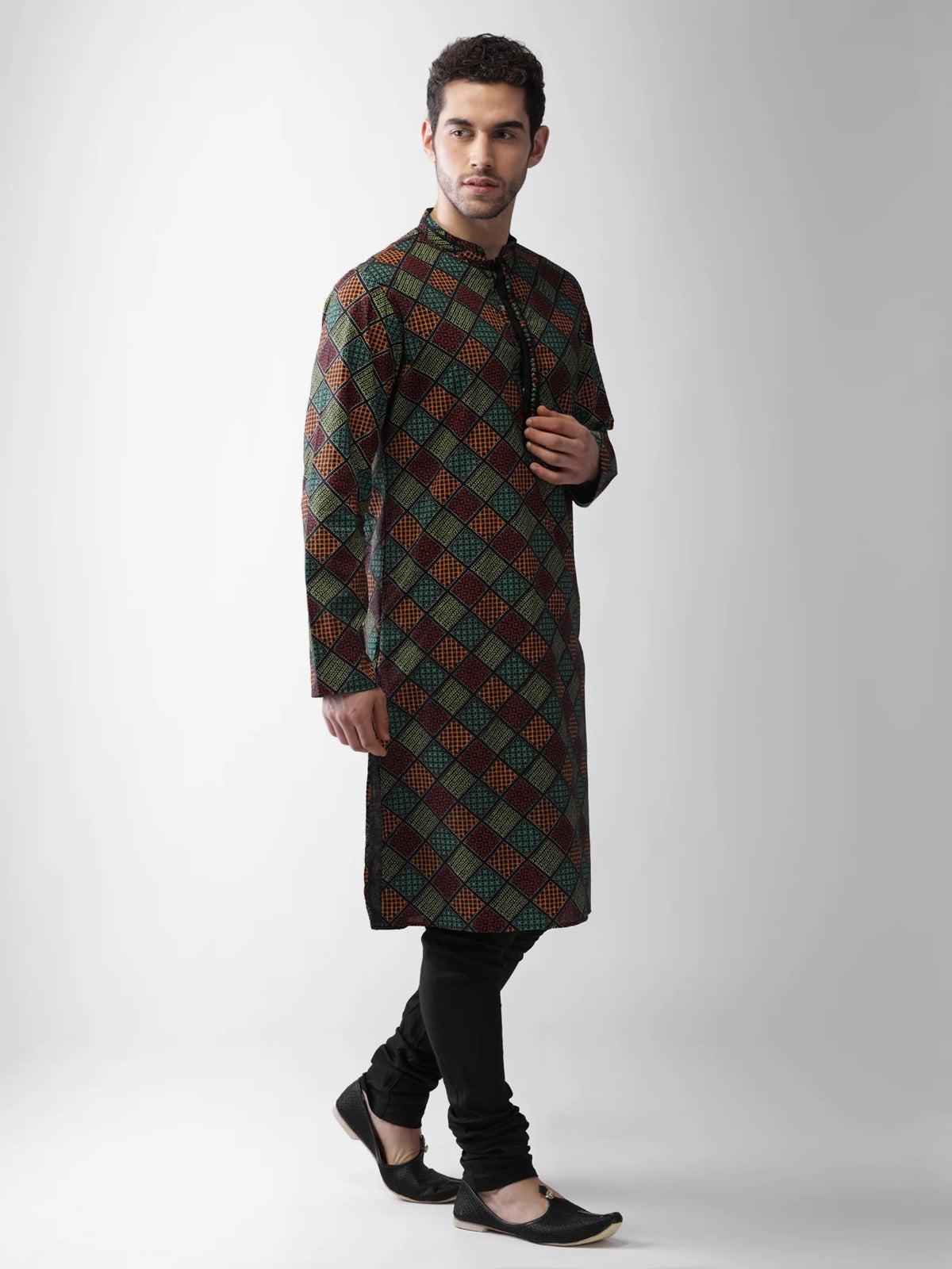 Trendy Multi Color Printed Kurta For Men